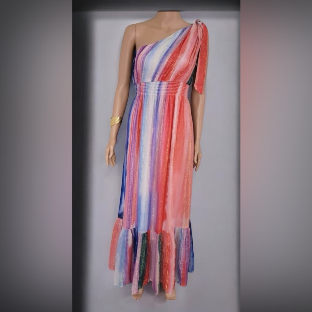Just Bellina NWT large One Shoulder Multicolor Dress